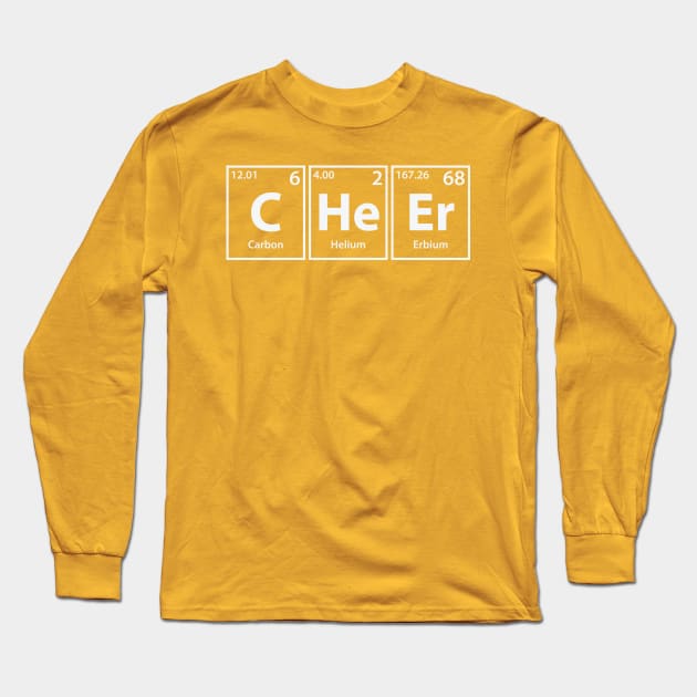 Cheer (C-He-Er) Periodic Elements Spelling Long Sleeve T-Shirt by cerebrands